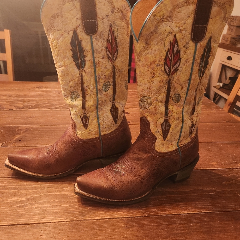 Brown and Tan Western Boots